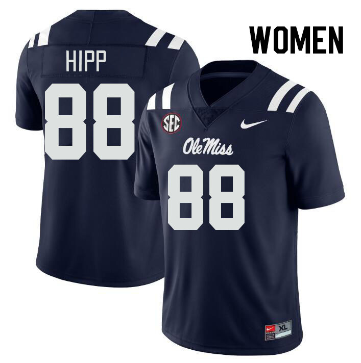 Women #88 Dillon Hipp Ole Miss Rebels College Football Jerseys Stitched-Navy